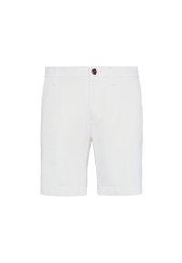 Shorts en coton blanc avec fermeture à bouton, design à l'avant plat et sans motifs ni accents visibles. Coupe classique droite.