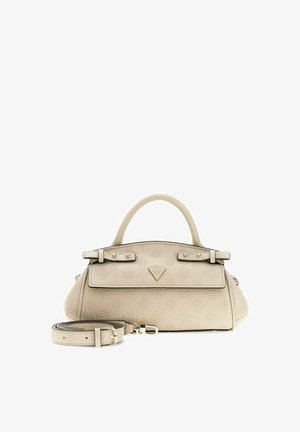 Guess, DIANA MINI TOP HANDLE FLAP - Sac à main - light taupe logo
