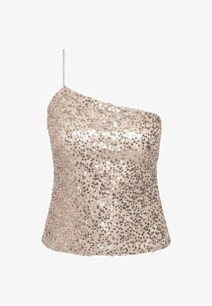 THE-ARE, TOP ASIMÉTRICO DE LENTEJUELAS DE MUJER - Top - gris