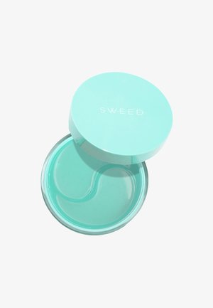 A round, clear container with a mint green lid. Inside, a gel product in a similar mint green color, slightly translucent with a smooth texture.