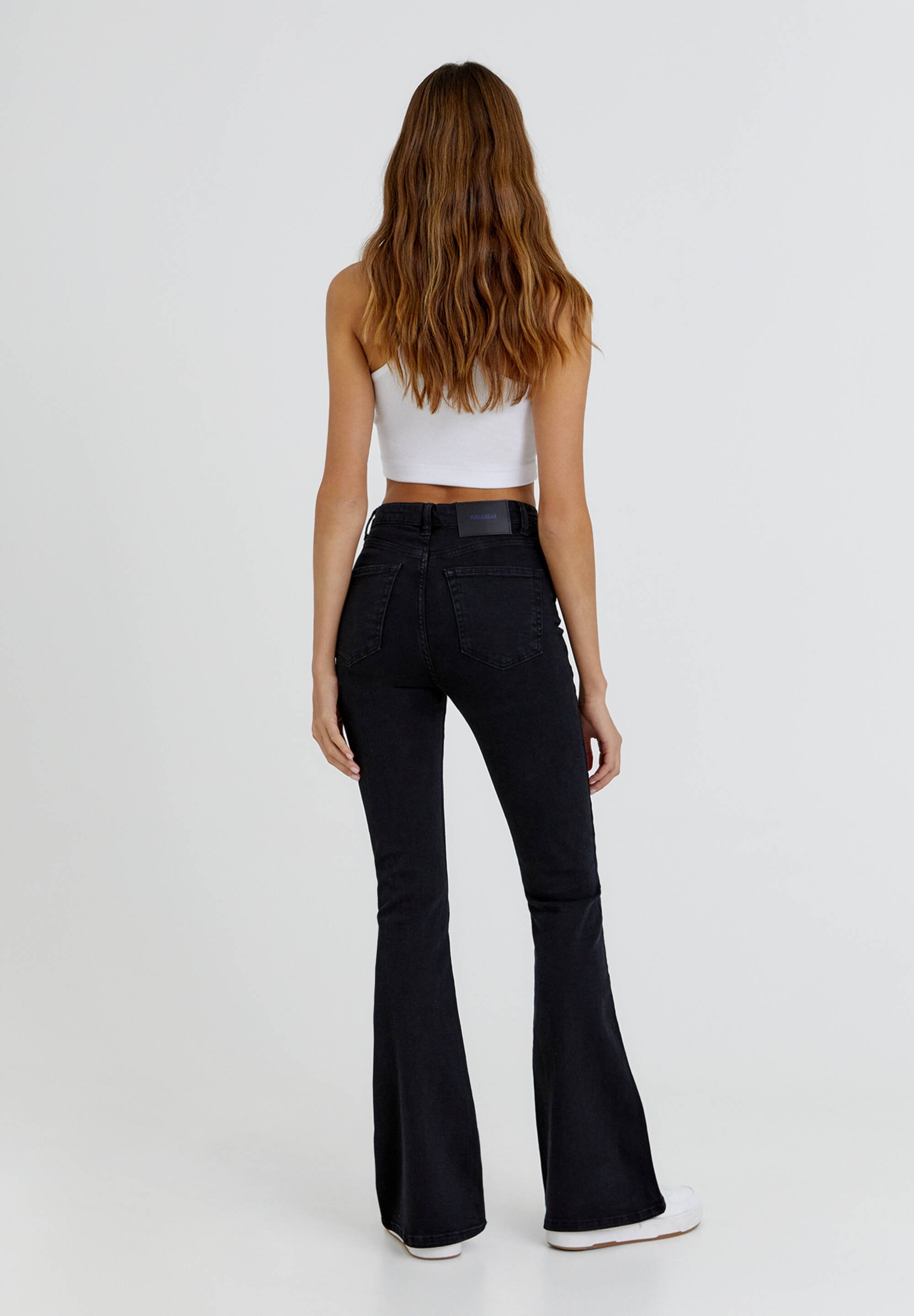 PULL\u0026BEAR Flared Jeans - black - Zalando.ie