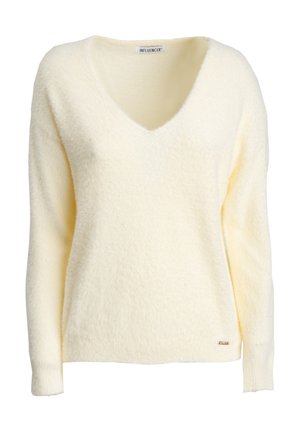 INFLUENCER, INFLUENCER PULLOVER V-NECK FLUFFY PULL - Trui - ivory