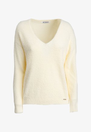 INFLUENCER, INFLUENCER PULLOVER V-NECK FLUFFY PULL - Trui - ivory