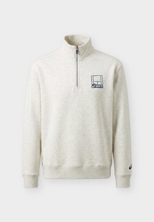 ASICS, COURT CORE GRAPHIC HALF ZIP  - Φούτερ - soft oat heather
