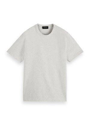 Lichtgrijs T-shirt met korte mouwen en ronde hals met een subtiel Scotch & Soda-logo in het midden van de borst.