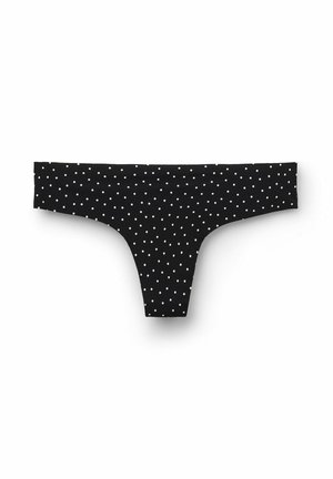 Schwarze Kombination aus weichem Stoff mit einem weißen Punktmuster. Schlichter, elastischer Bund mit minimalistischem Design.