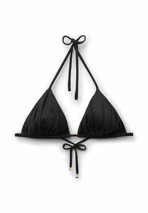 Calzedonia, SHINY SATIN TRIANGLE - Haut de bikini - black