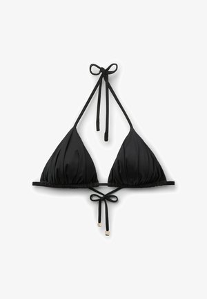 Calzedonia, SHINY SATIN TRIANGLE - Haut de bikini - black