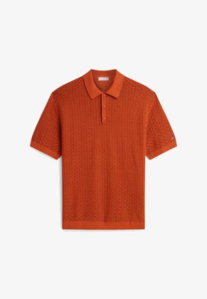 Tommy Hilfiger, GMD STRUCTURE SS POLO - GARMENT DYED - Poloskjorter - rusty ochre