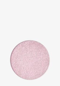 Polvere rosa scintillante in una padella circolare, con una consistenza fine e un finish luccicante. Un bordo trasparente circonda il prodotto.