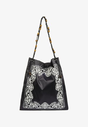 Twist, TWIST BAG PATTERNED BAG WITH BEAD ACCESSORY - Handbag - black