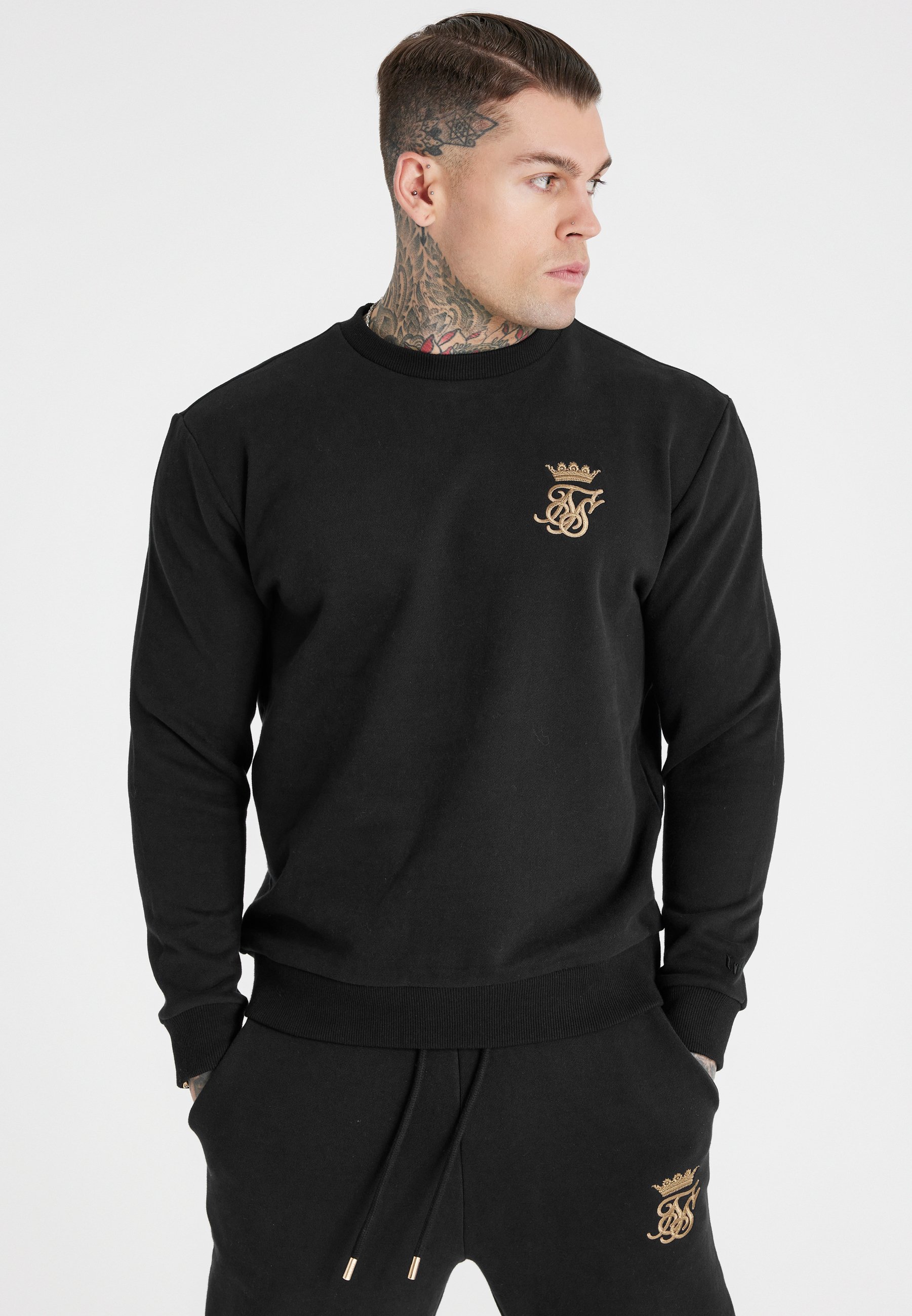 SIKSILK MESSI X SIKSILK CREW SWEATER - Sudadera - black/gold/negro -  Zalando.es