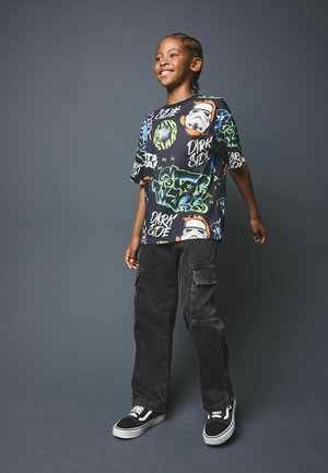 Next, DENIM WIDE FIT PULL ON CARGO TROUSERS - Kelnės - dark grey