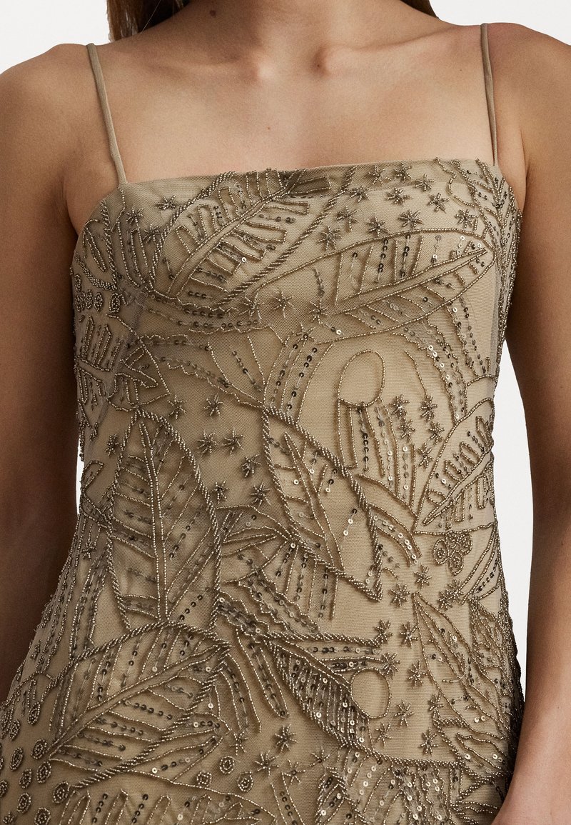 ralph lauren grey dress Lauren DRESLIE MESH BEADED PALM GOWN - Occasion wear Collection:Bloom Light
