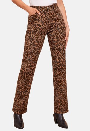 LEOPARD PRINTED  - Egyenes szárú farmer - brown