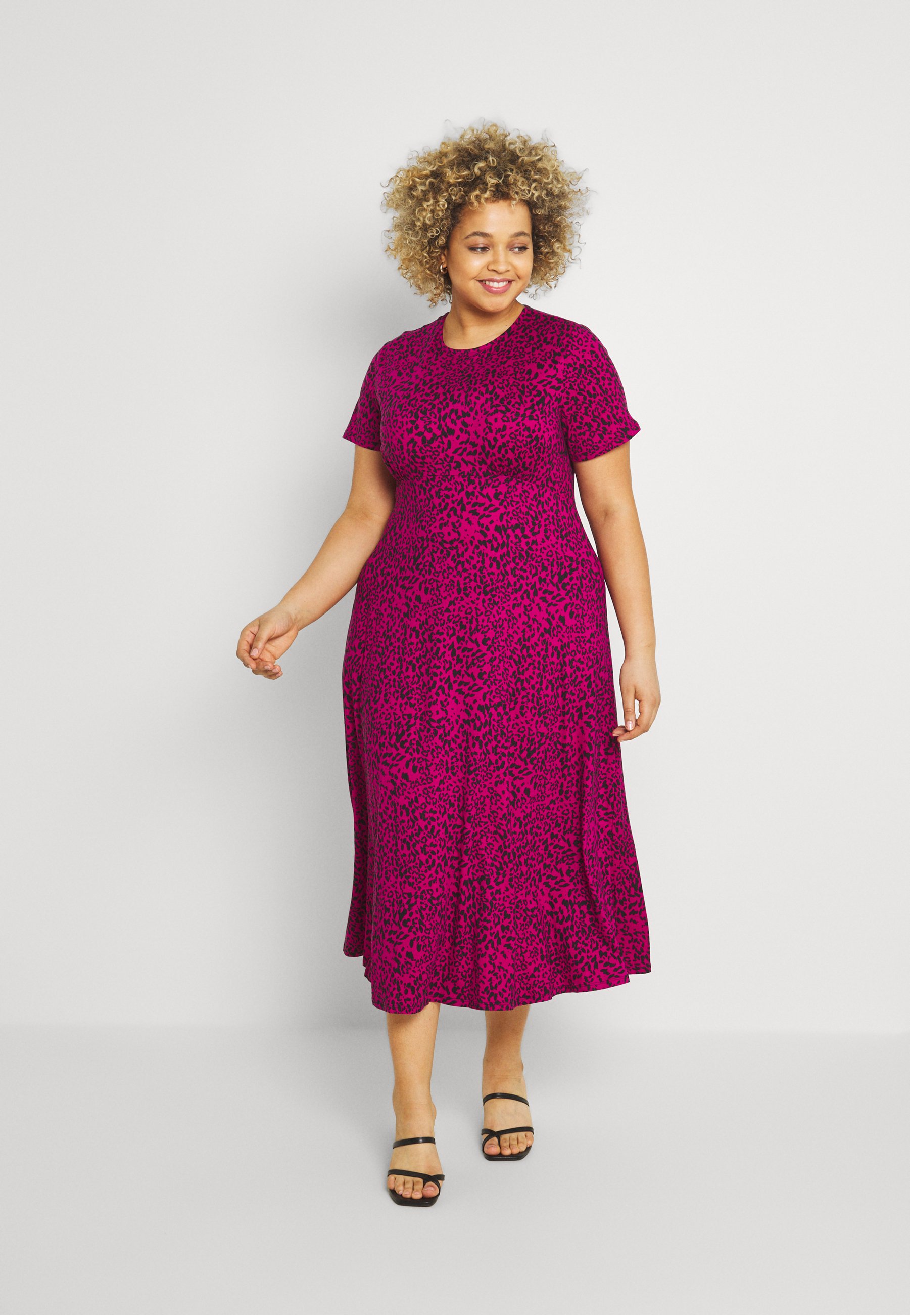 Simply Be MIDI DRESS - Jurk - pink/donkerroze - Zalando.nl