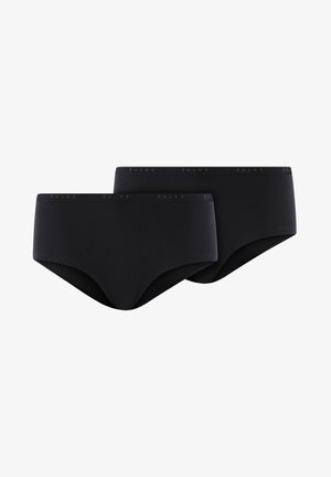 Lot de slips en coton noir avec un design sans coutures, une taille élastique avec logo et une texture lisse. Comprend deux paires.