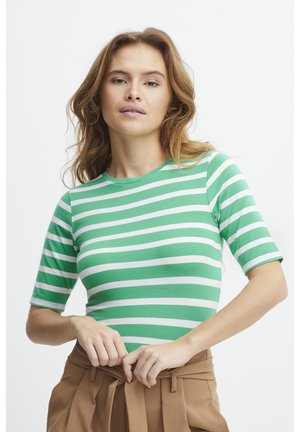 BYPAMILA STRIPE - T-shirt imprimé - ming green mix