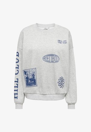 ONLY, ONLLYN L/S EMB AND PRINT CS SWT - Sweater - light grey melange