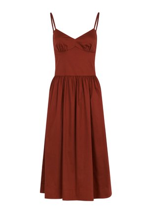 Morgan, MORGAN MORGAN DRESS WITH THIN STRAP NECKLINE - Day dress - marron cognac