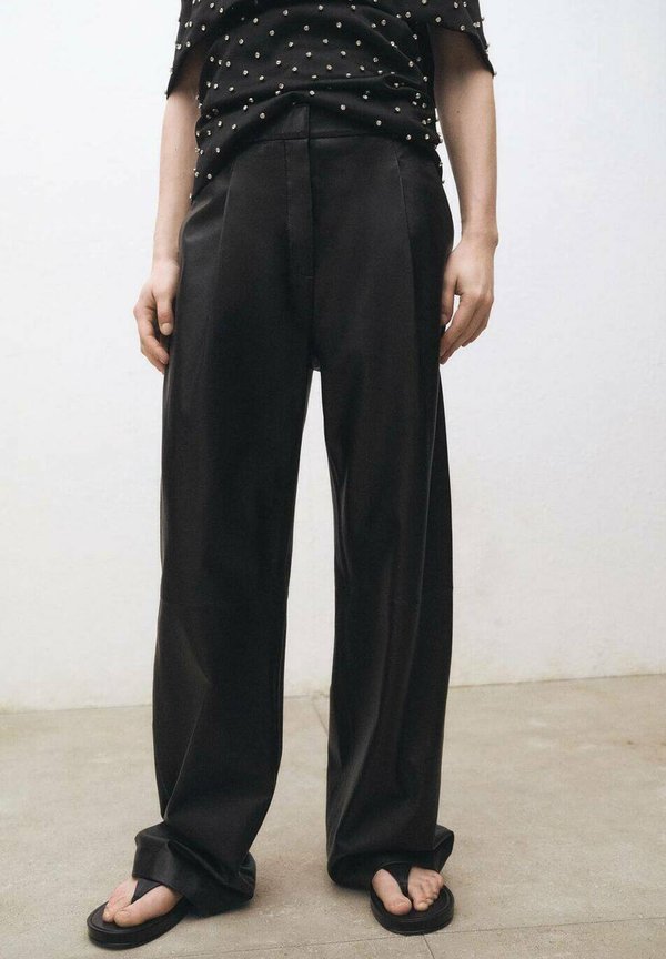 MILANO - Leather trousers - zwart3