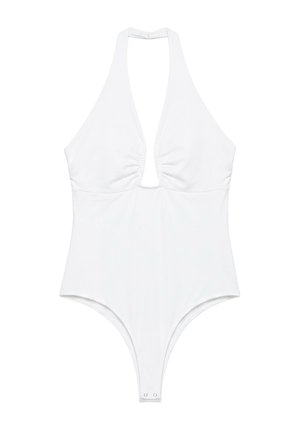 PULL&BEAR, GATHERED HALTER - BODYSUIT - Body - white
