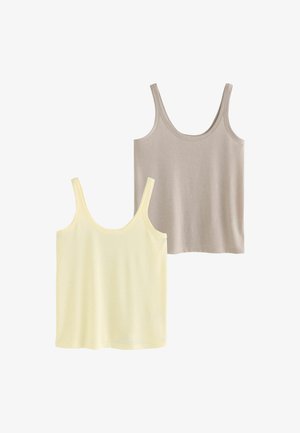 Next, REGULAR FIT - SCOOP NECK VESTS 2 PACK. - Toppi - chocolate nude