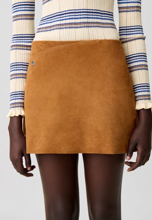 Gonna di pelle - camel