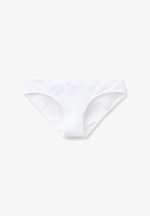 White seamless women's bikini-style underwear on a plain white background, showing front and side contours.