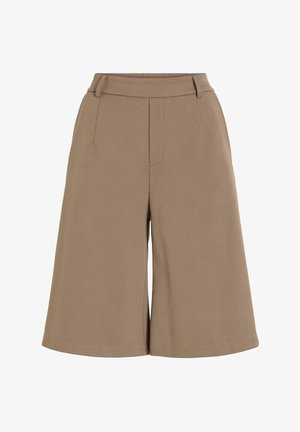 VILA, BERMUDA SHORTS VIVARONE HIGH WAIST - Shorts - mottled beige