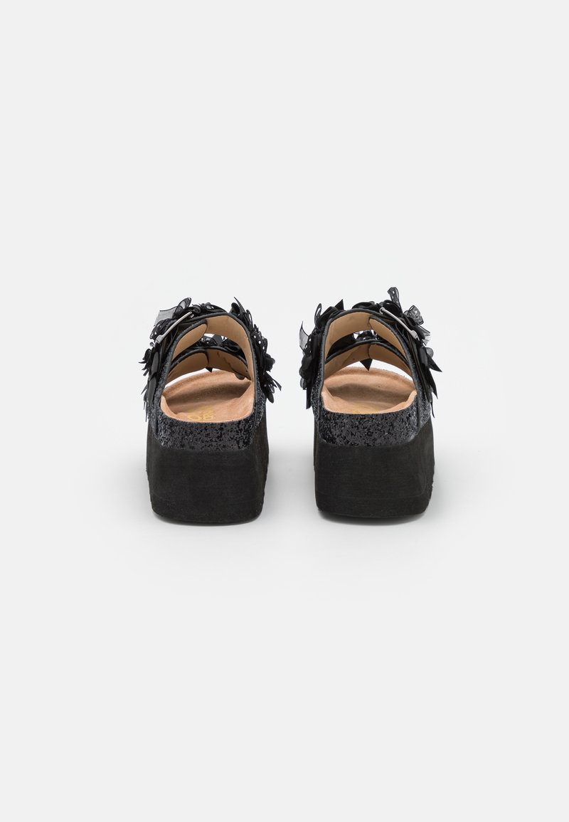 Damen Sneaker | Colors of California BES WITH BUCKLES AND RIBBONS Pantolette hoch black/mehrfarbig - OW24011 Damen Sneaker | Colors of California BES WITH BUCKLES AND RIBBONS Pantolette hoch black/mehrfarbig - OW24011