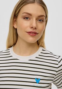 s.Oliver MIT STREIFENMUSTER - T-shirt print - schwarz