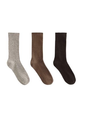 3 PAIRS - Zoknik - brown