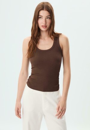 Stradivarius BASIC STRAPPY - Top - dark brown