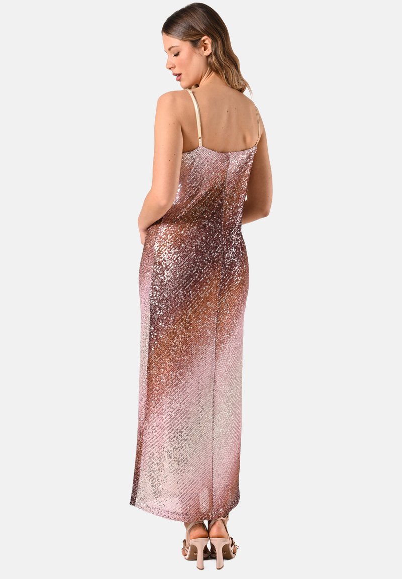 Vestito Oro Cerimonia Zara Rose Gold Sparkly Sequins Below Knee/Mid Length  Spaghetti Strap Dress XS