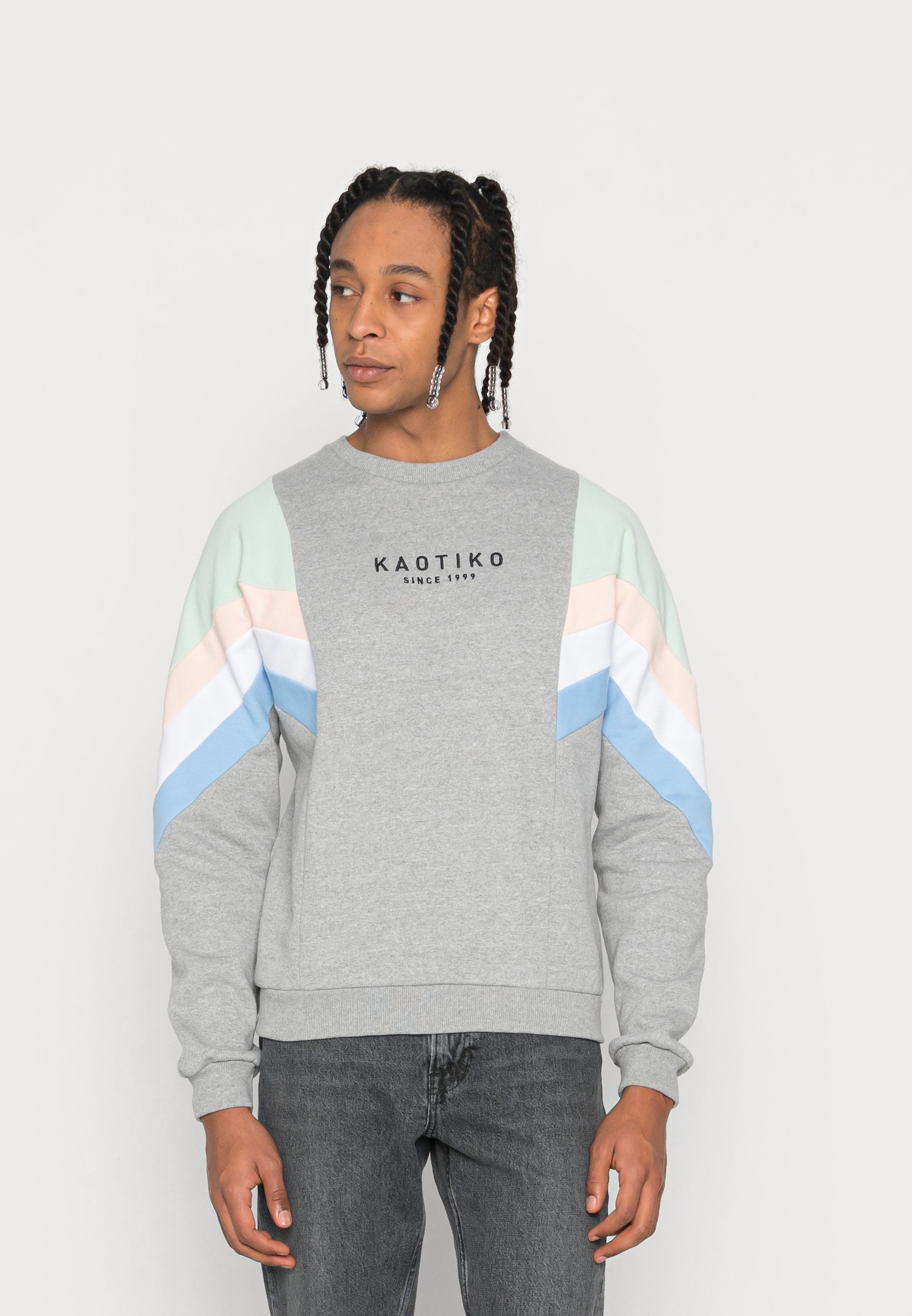Kaotiko CREW SEATTLE - Sudadera - grey/ soft green/gris - Zalando.es