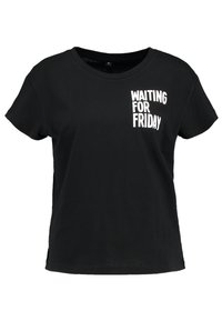 WAITING FOR FRIDAY BOX TEE - Trükipildiga T-särk - black