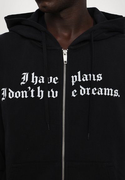 The Kooples Zip-up sweatshirt - black washed