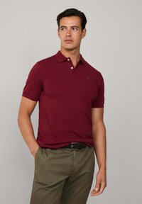 Hackett London SLIM FIT LOGO - Polokošeľa - burgundy red