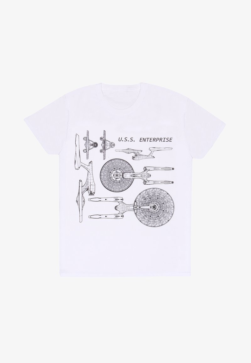 Henry Tiger STAR TREK ENTERPRISE SPECS - Triko s potiskem - white