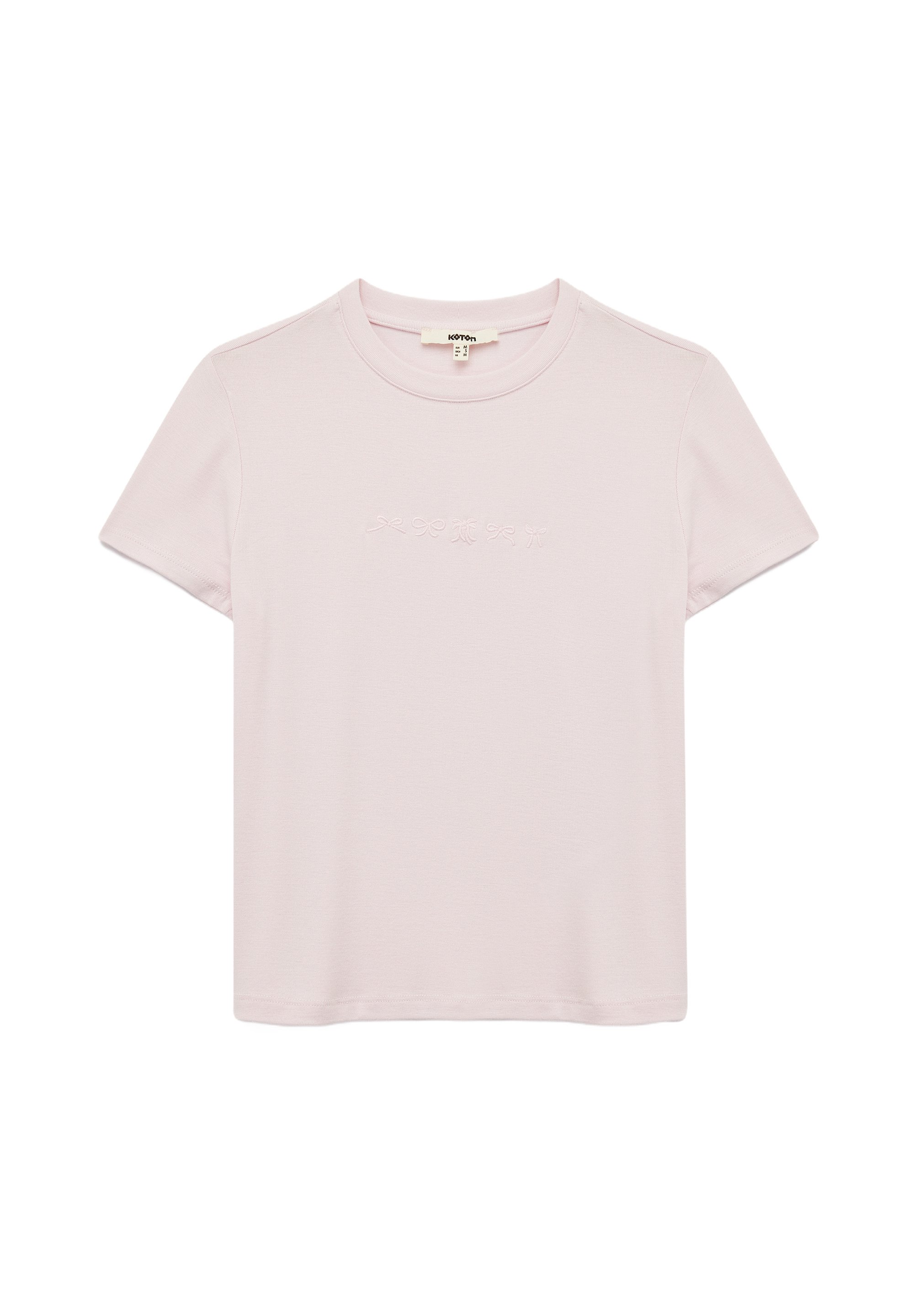 Koton T-shirt Basic Donna A Maniche Corte Con Scollo A V - Lilla, Taglia S, Lavabile In Lavatrice