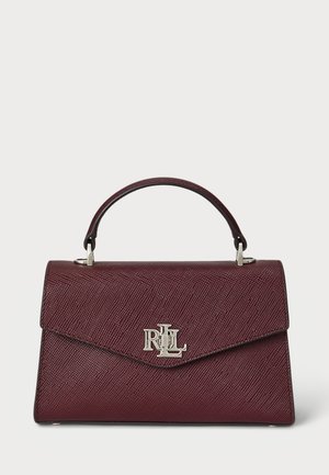 Lauren Ralph Lauren CROSSHATCH LEATHER SMALL FARRAH SATCHEL - Handbag - dark garnet