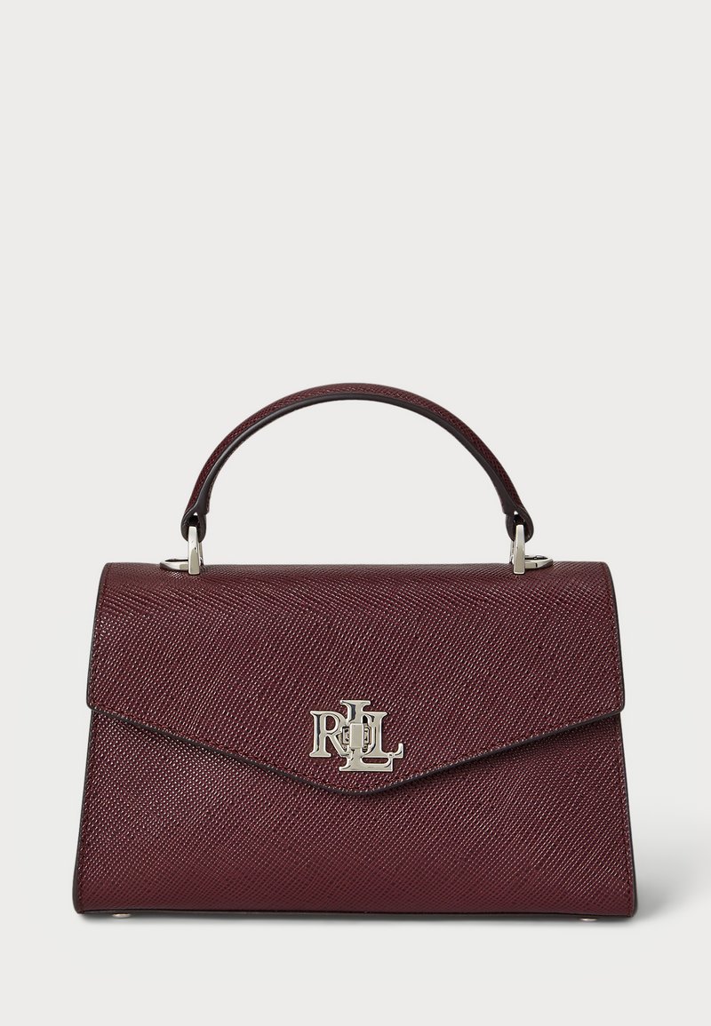 Lauren Ralph Lauren CROSSHATCH LEATHER SMALL FARRAH SATCHEL - Handtasche - dark garnet