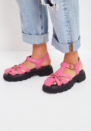 Sandalen met plateauzool - pink black