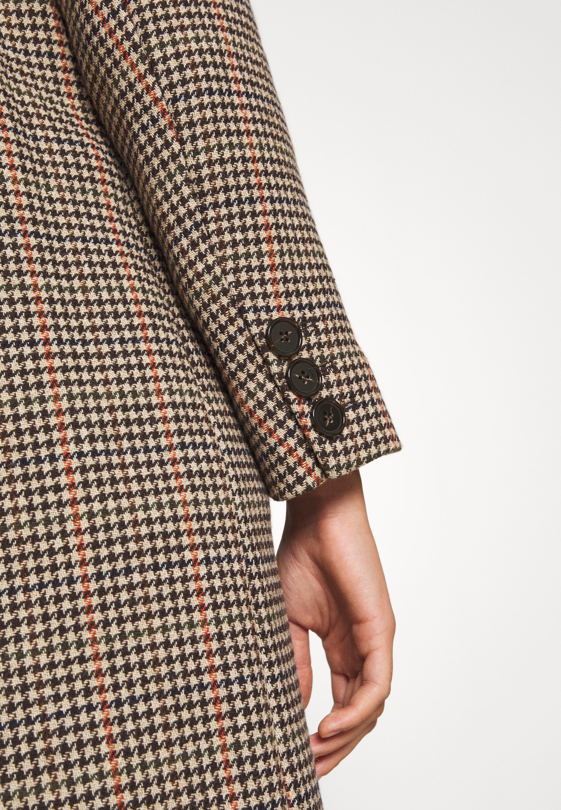 zara checked double breasted coat