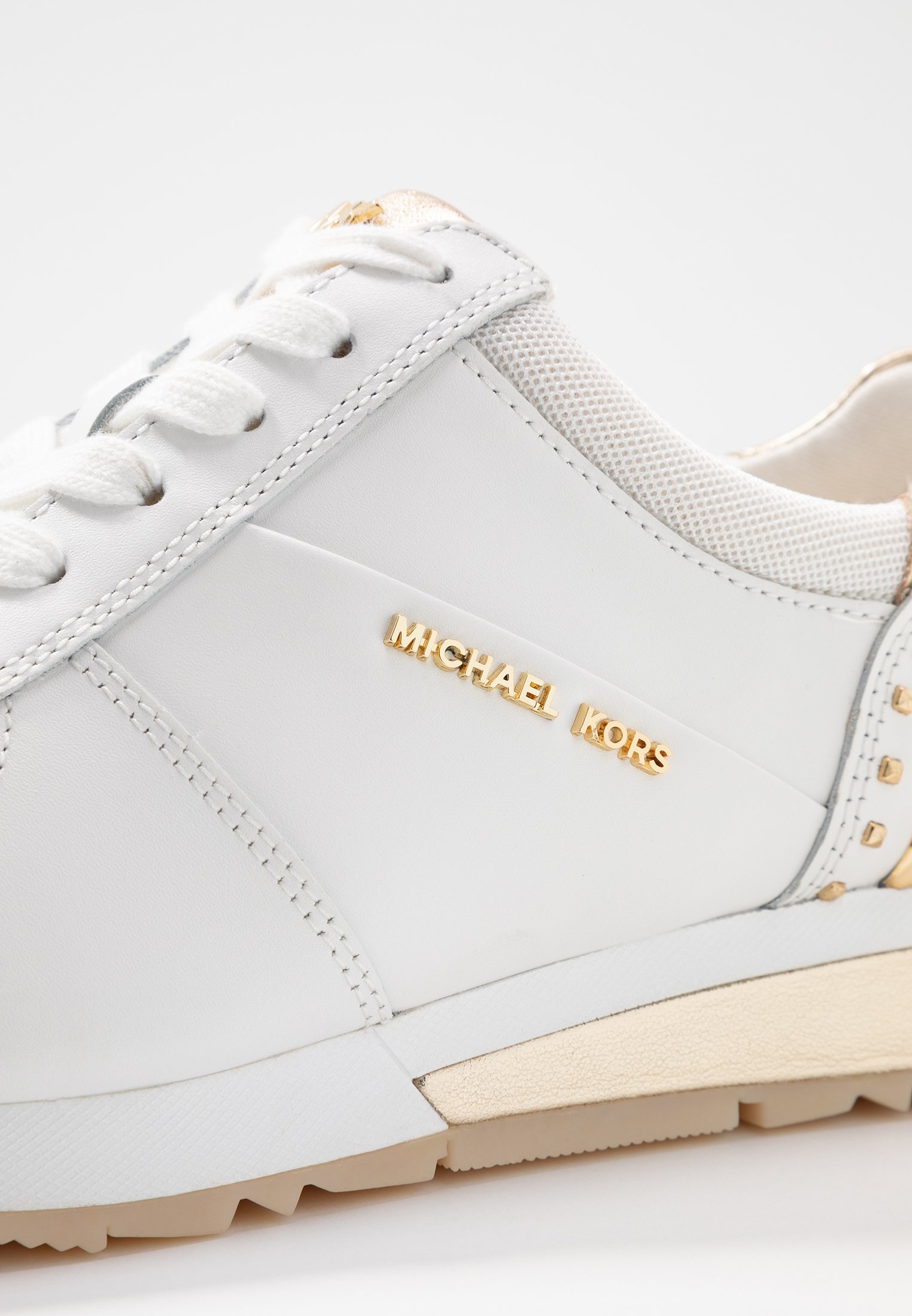 michael kors white and gold trainers