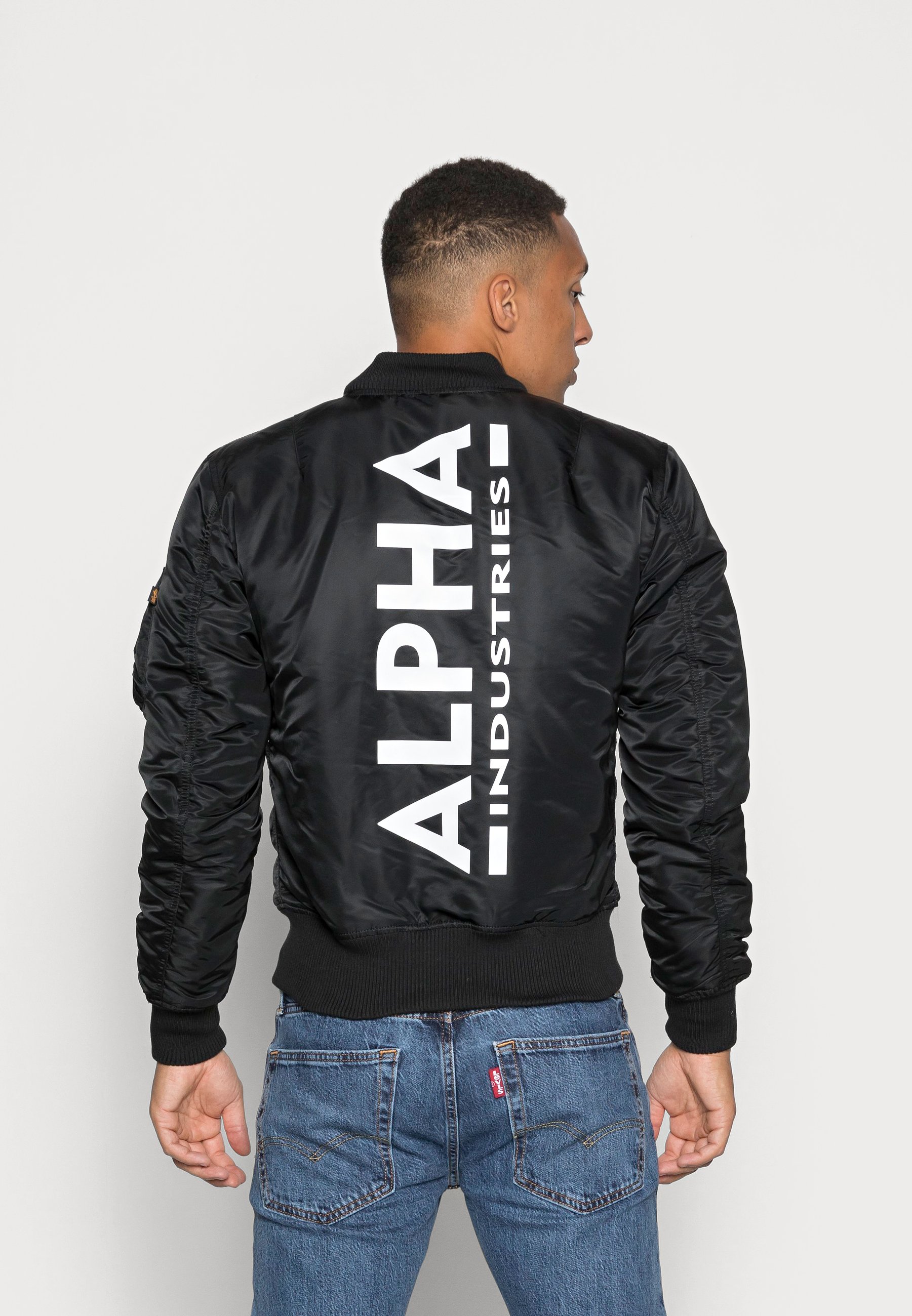 black bomber jacket red inside