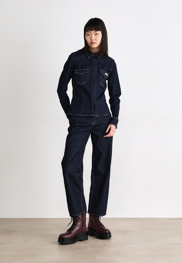 LEAN - Button-down blouse - denim dark4