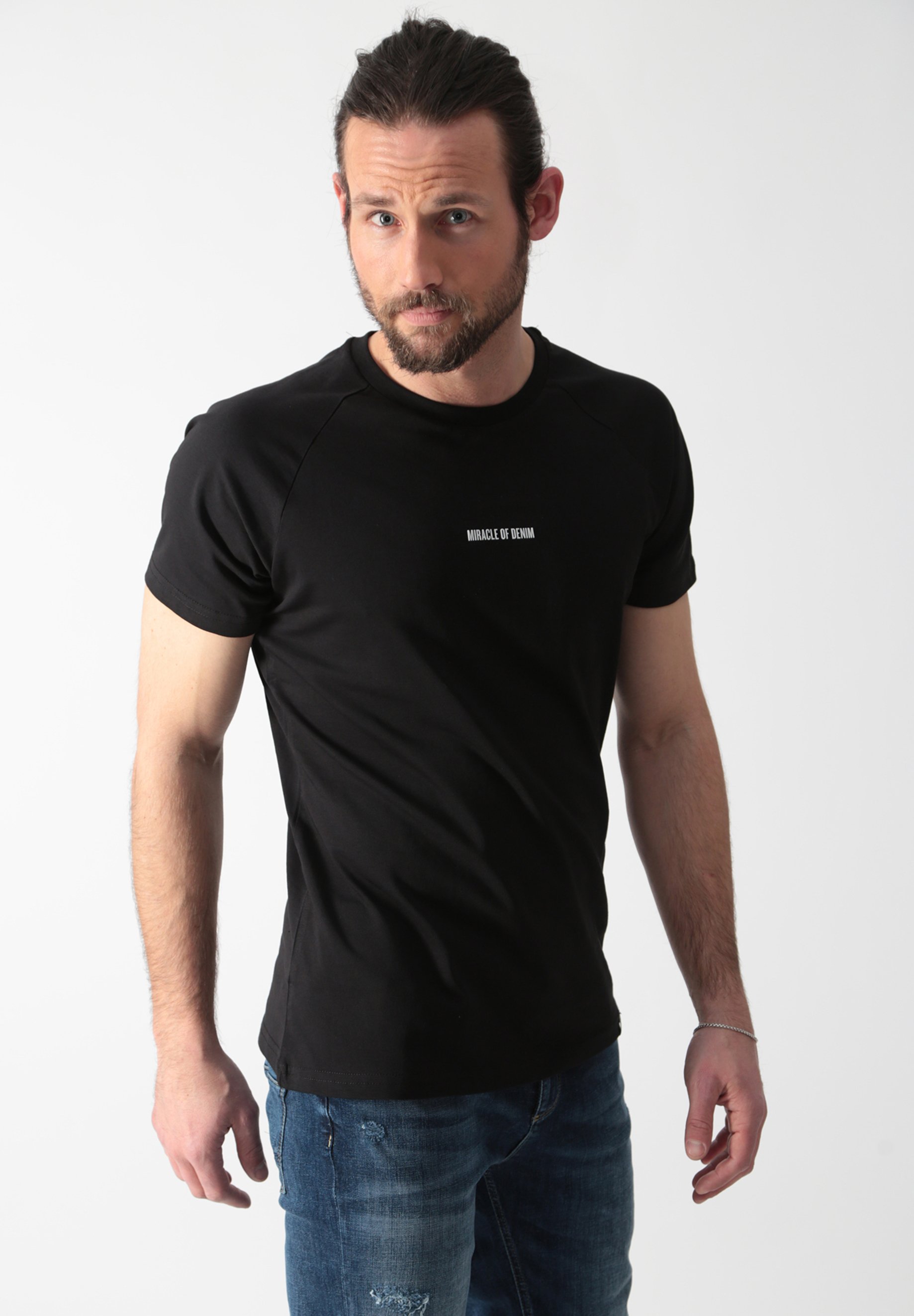 Denim Basic T-shirt - schwarz 