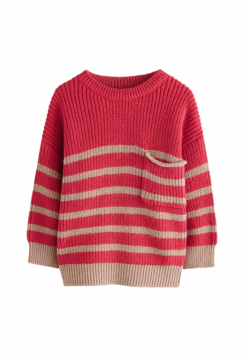 Next CREW NECK  - Maglione - red tan brown stripe